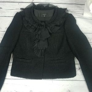 Ann Taylor Wool Lace Ruffle Blazer Jacket size 8
